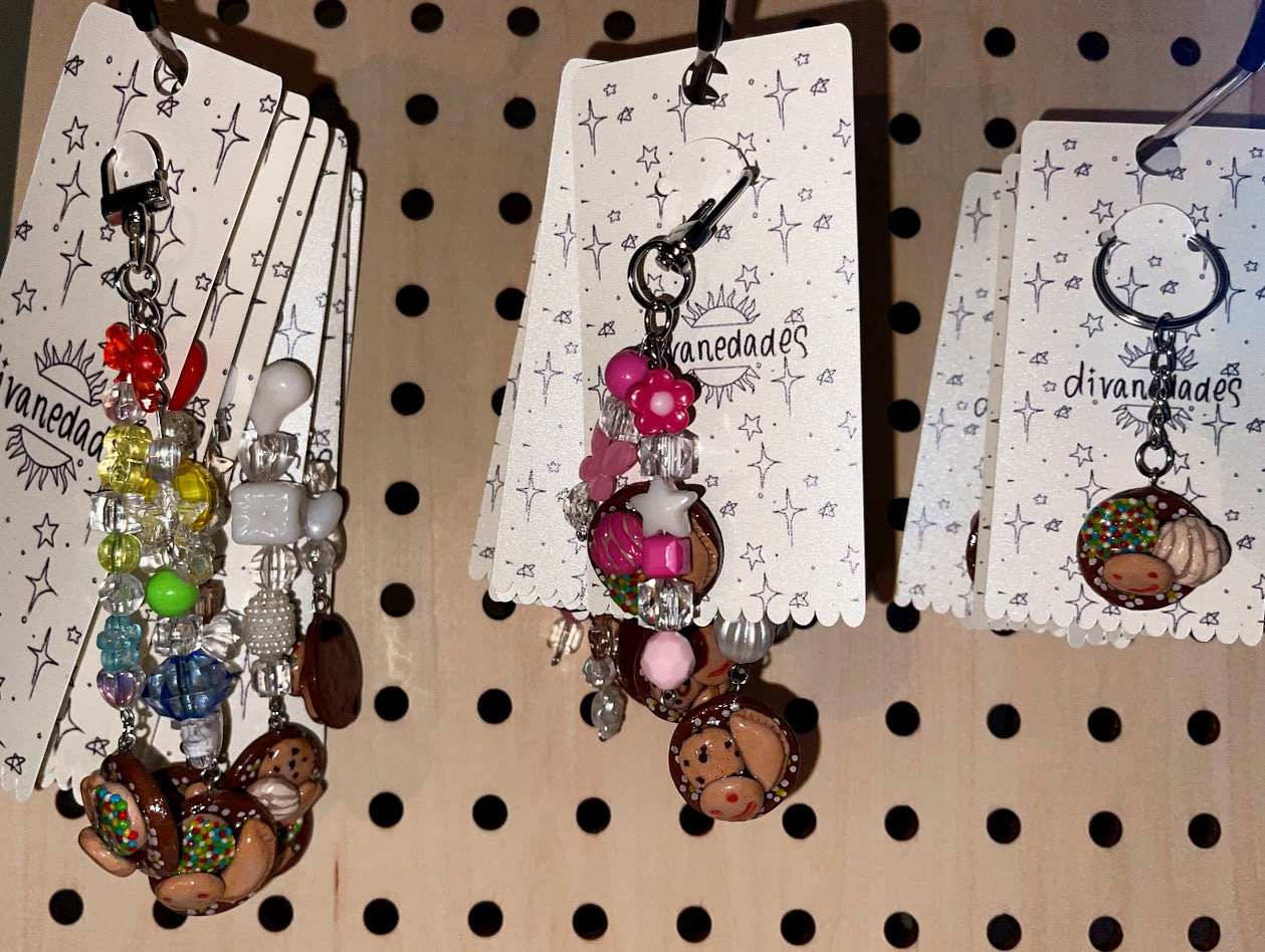 PAN DULCE POLYMER CLAY KEYCHAIN