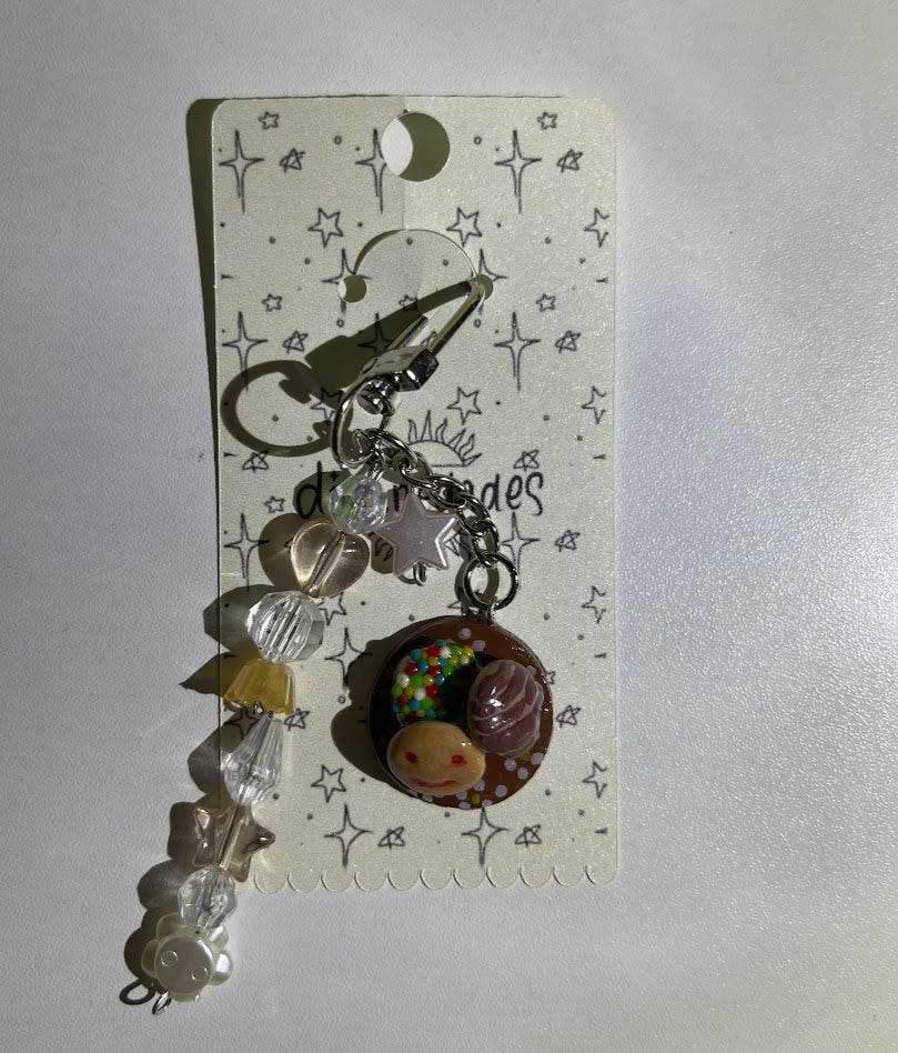 PAN DULCE POLYMER CLAY KEYCHAIN