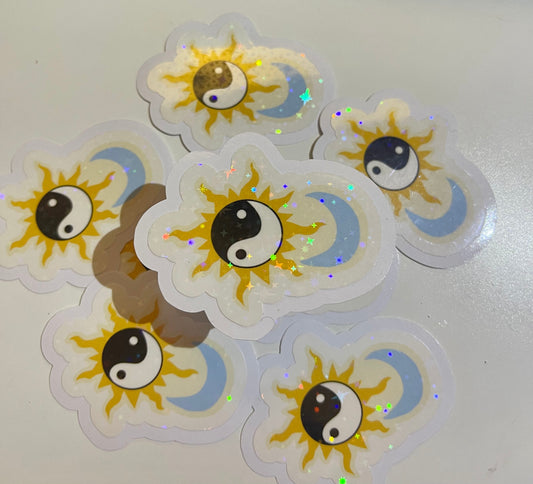 CELESTIAL YIN YANG SUN AND MOON STICKER