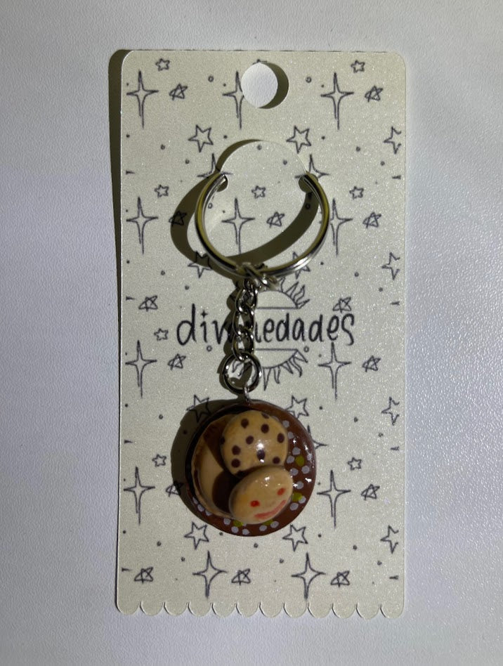 PAN DULCE POLYMER CLAY KEYCHAIN