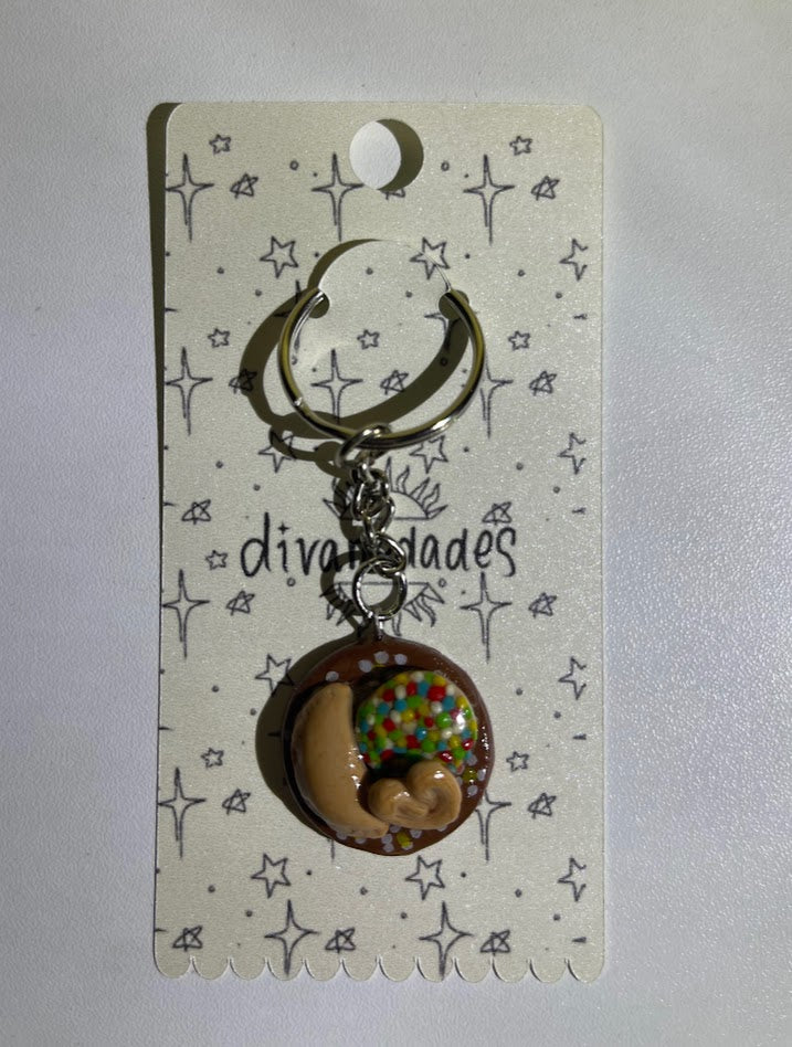 PAN DULCE POLYMER CLAY KEYCHAIN